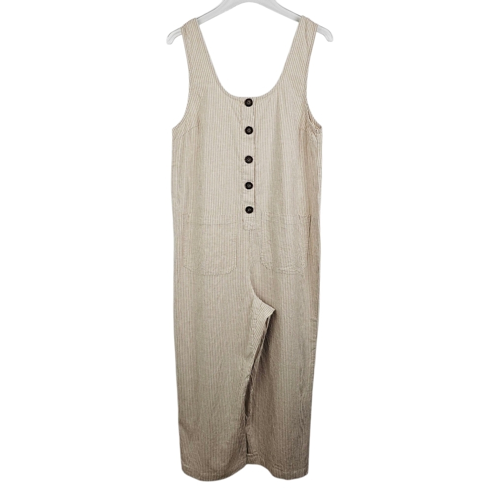 NWT Marine Layer Sydney Beach Jumpsuit in Natural Stripe - Picture 2 of 14